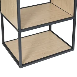 Portant à vêtements en métal noir et bois Homesight Oslo 1 barre de penderie et 2 étagères L. 60 cm