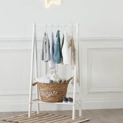 Portant à vêtements enfant - bois - blanc 58x115 cm - Atmosphera
