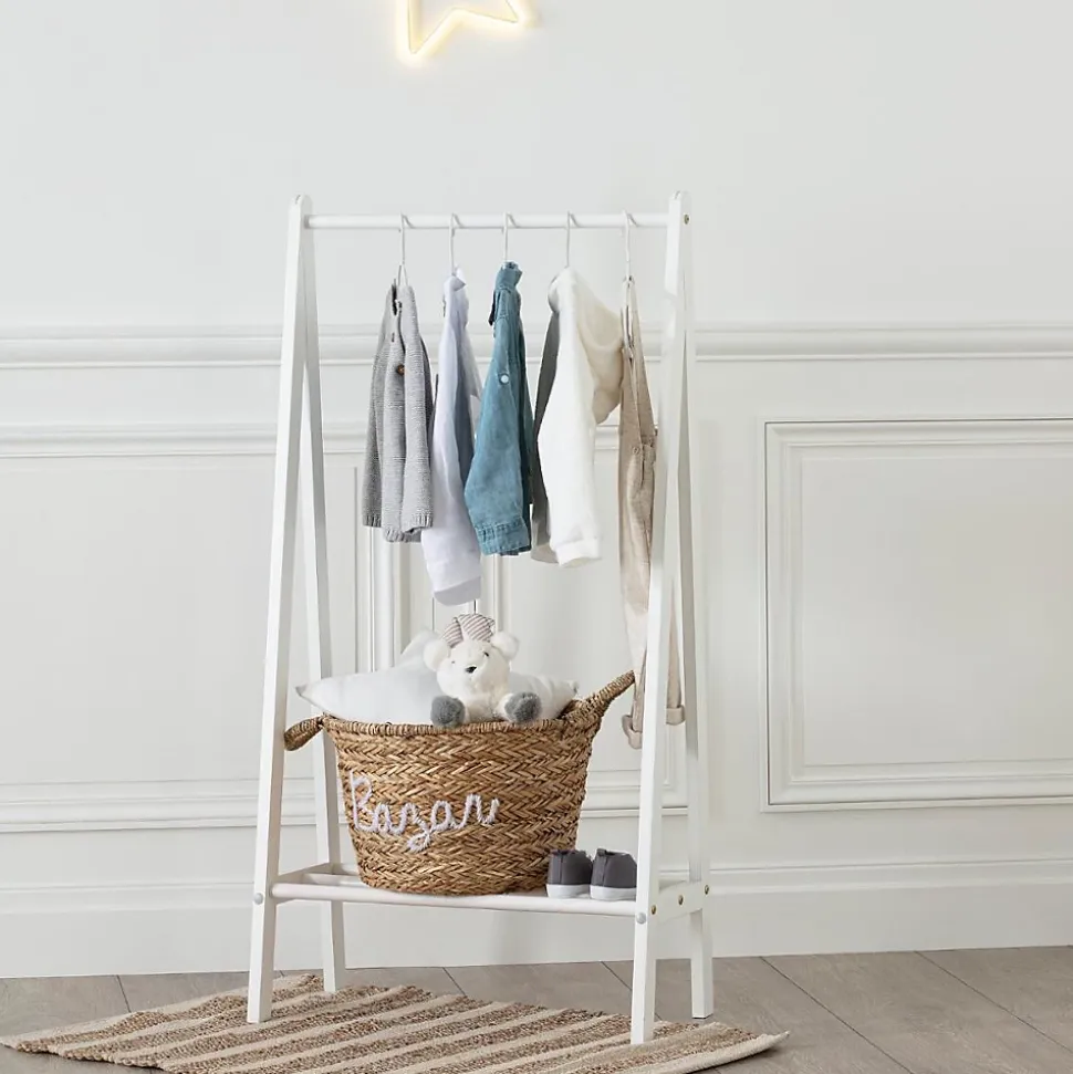 Portant à vêtements enfant - bois - blanc 58x115 cm - Atmosphera