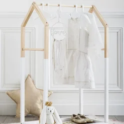 Portant à vêtements enfant Maison - bois & blanc 60x100 cm - Atmosphera