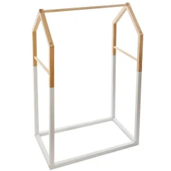 Portant à vêtements enfant Maison - bois & blanc 60x100 cm - Atmosphera