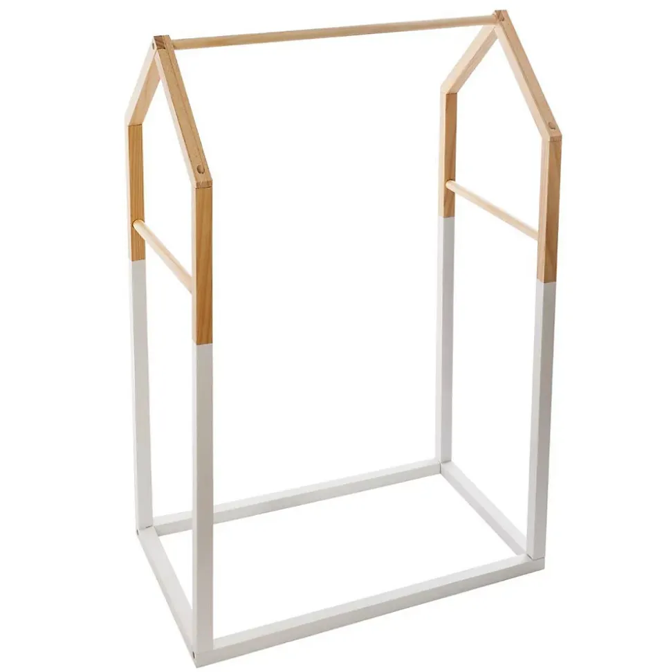 Portant à vêtements enfant Maison - bois & blanc 60x100 cm - Atmosphera