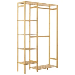 Portant à vêtements Eurajoki en bambou 145 x 90 x 30 cm en.casa