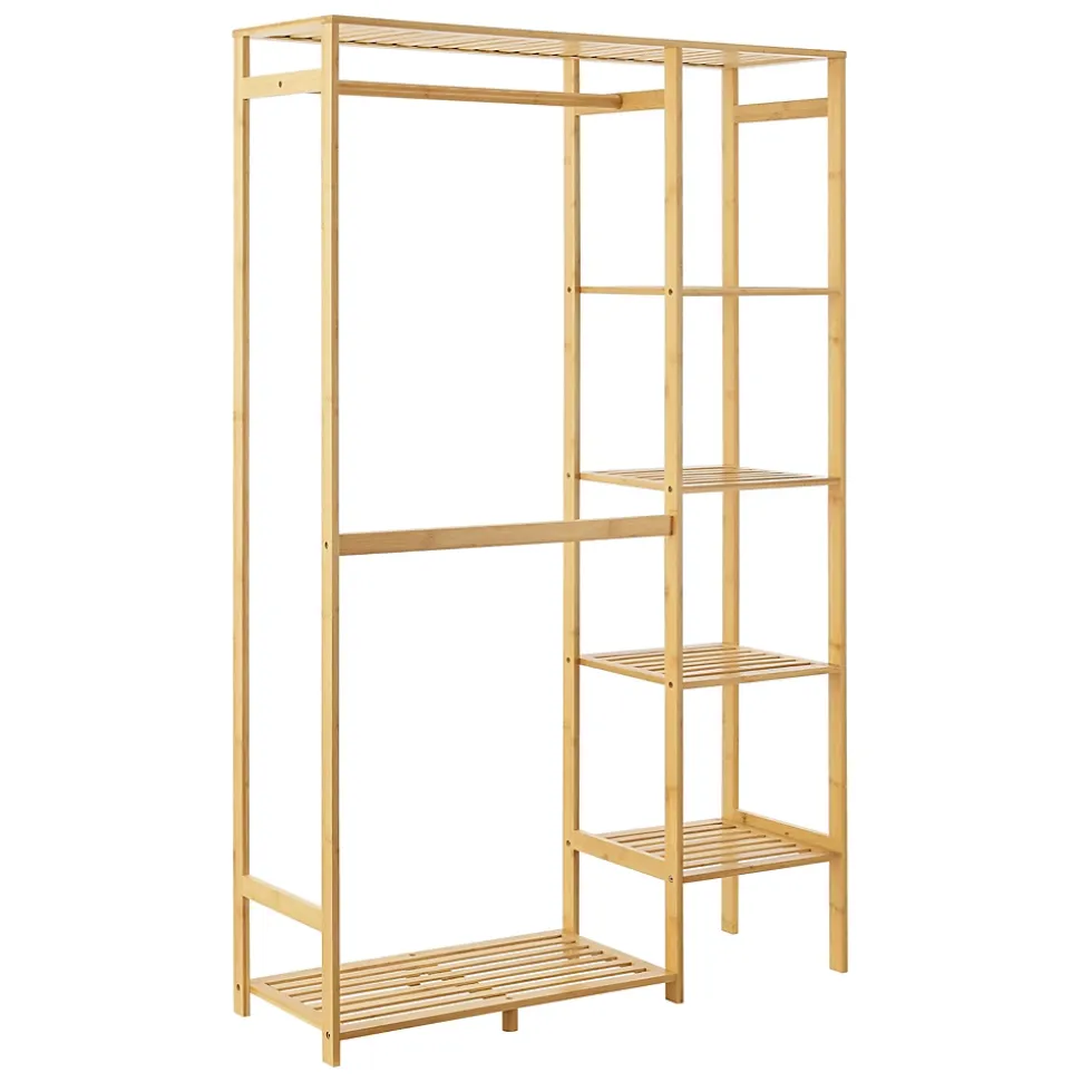 Portant à vêtements Eurajoki en bambou 145 x 90 x 30 cm en.casa