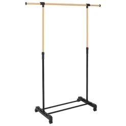 Portant à vêtements extensible effet bois - Noir- 5five
