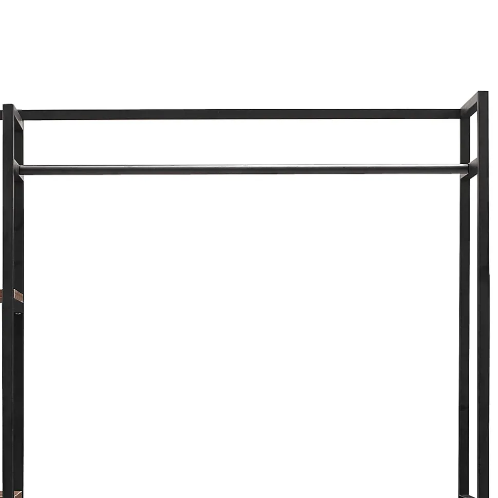 Portant à vêtements Horgau 180 x 120 x 40 cm noir effet noyer en.casa