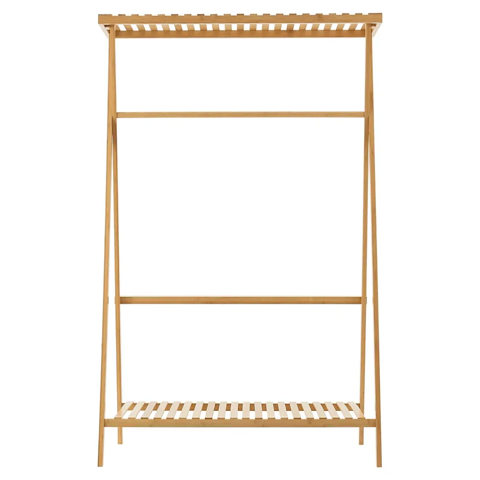 Portant à vêtements Horten bambou 140 x 90 x 45 cm naturel en.casa