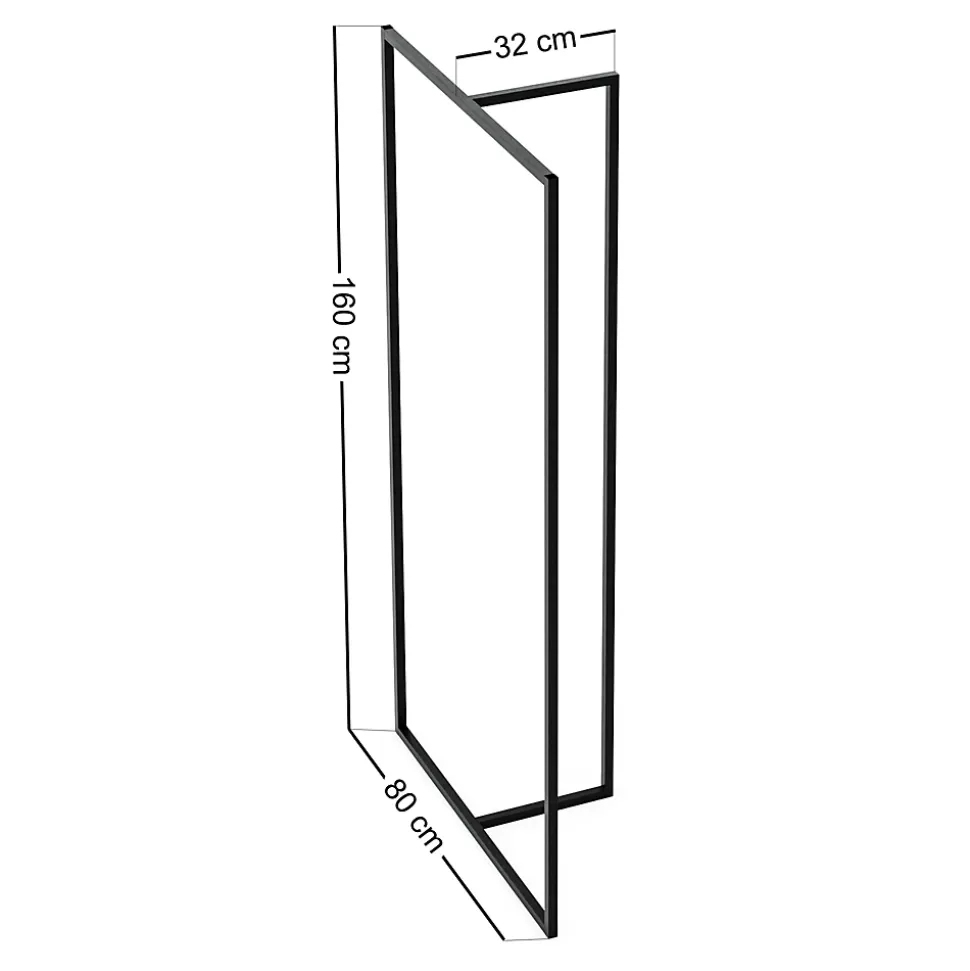 Portant à vêtements Hurdal acier 160 x 80 x 32 cm noir en.casa