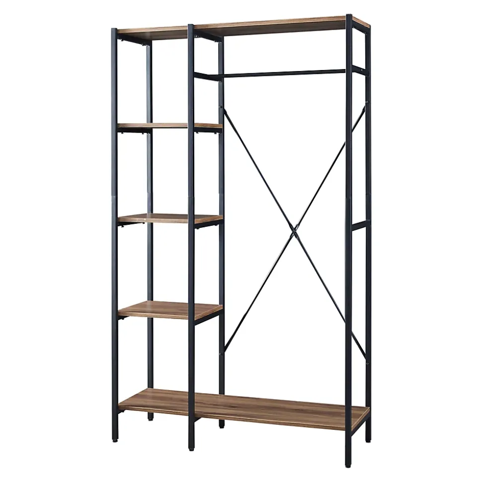 Portant à vêtements Hvidovre 170 x 100 x 35 cm noir effet bois en.casa