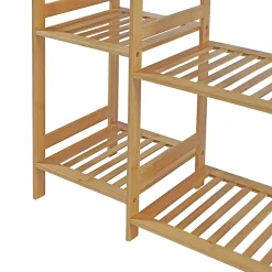 Portant à vêtements Ilomantsi bambou 165 x 122 x 35 cm naturel en.casa