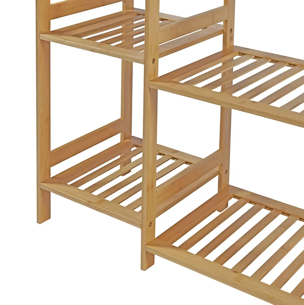Portant à vêtements Ilomantsi bambou 165 x 122 x 35 cm naturel en.casa