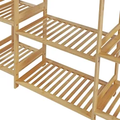 Portant à vêtements Ilomantsi bambou 165 x 122 x 35 cm naturel en.casa