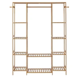 Portant à vêtements Ilomantsi bambou 165 x 122 x 35 cm naturel en.casa