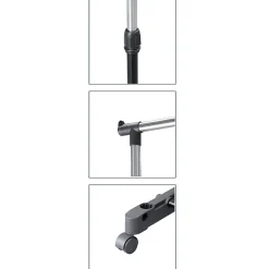 Portant à vêtements Inoxydable Extensible avec Roulettes et Étagère à Chaussures coloris noir - L 80 x p 43 x H 90-160 cm