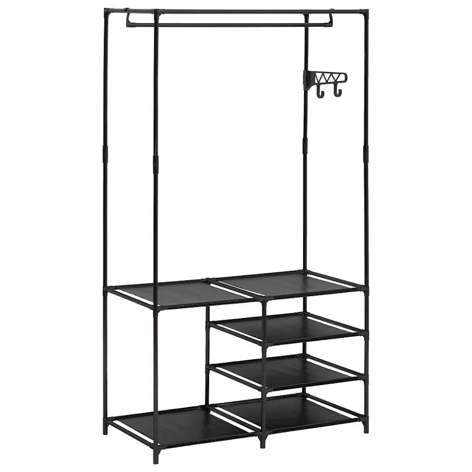 Portant à vêtements Intissa 4 niveaux en métal noir H160cm - Noir- 5five