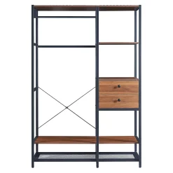 Portant à vêtements Larem 180 x 120 x 40 cm noir effet noyer en.casa