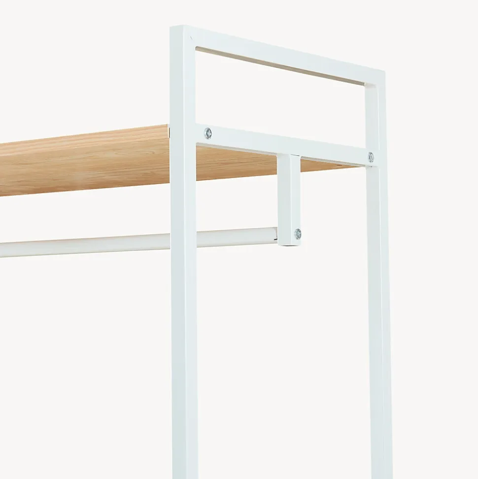Portant à vêtements Larem avec 4 étagères 180 x 84 x 40 cm blanc effet chêne en.casa