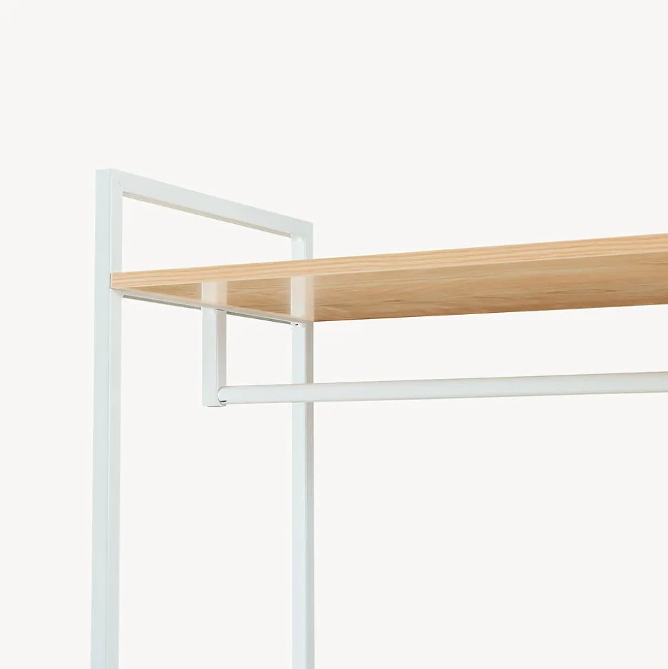 Portant à vêtements Larem avec 4 étagères 180 x 84 x 40 cm blanc effet chêne en.casa