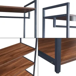 Portant à vêtements Larem avec 4 étagères 180 x 84 x 40 cm noir effet noyer en.casa