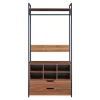 Portant à vêtements Larem avec 6 compartiments 180 x 84 x 40 cm noir effet noyer en.casa