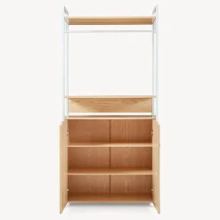Portant à vêtements Larem avec armoire 180 x 84 x 40 cm blanc effet chêne en.casa