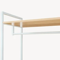 Portant à vêtements Larem avec armoire 180 x 84 x 40 cm blanc effet chêne en.casa