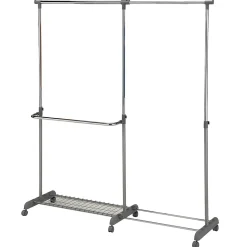 Portant à vêtements MERAN, en métal chromé et gris