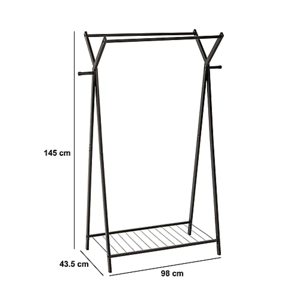 Portant à vêtements Metty en métal noir 98x43,5cm - Noir- 5five