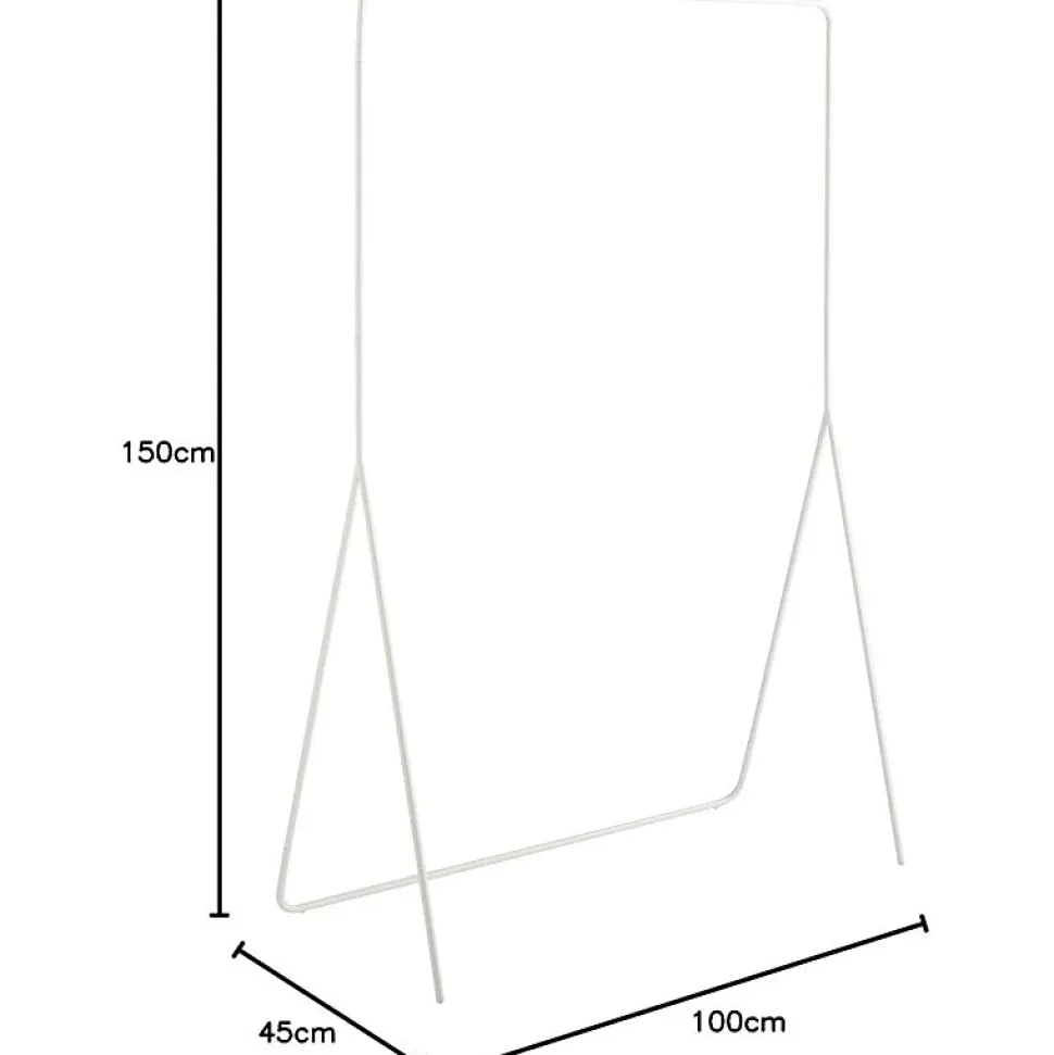 Portant à vêtements minimaliste en métal blanc 100 x 45 x 150 cm