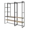 Portant à vêtements modulable en bois et métal noir 2 penderies Homesight Pharell l. 190 cm