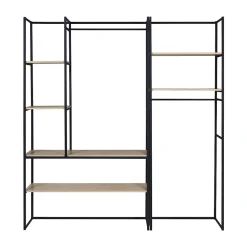 Portant à vêtements modulable en bois et métal noir 2 penderies Homesight Pharell l. 190 cm
