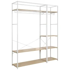 Portant à vêtements modulable en bois et métal blanc Homesight June l. 160 cm