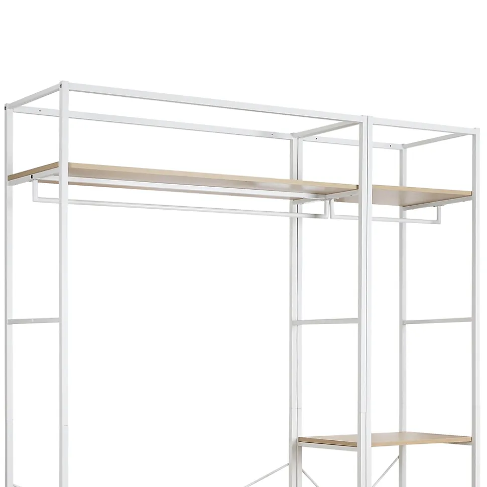 Portant à vêtements modulable en bois et métal blanc Homesight June l. 160 cm