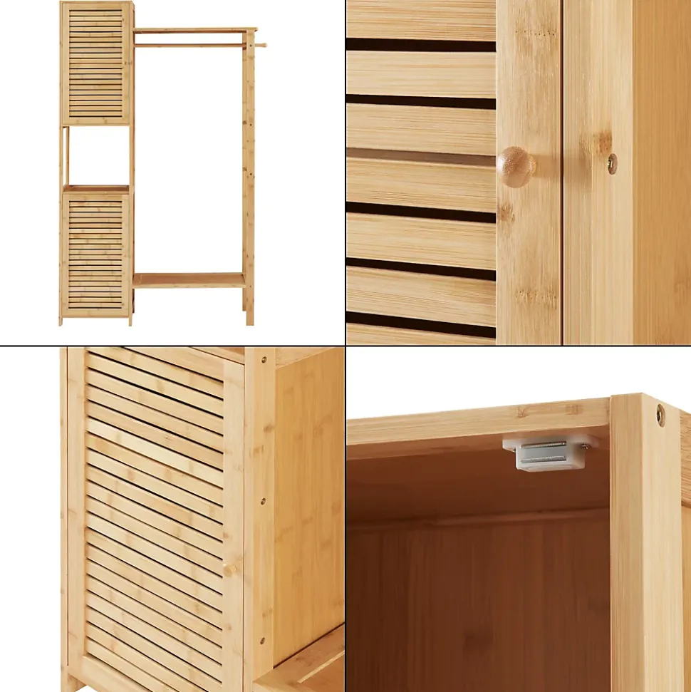 Portant à vêtements Oldsum bambou 164 x 99 x 29 cm naturel en.casa