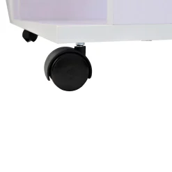 Portant à vêtements penderie mobile avec roulettes 3 étagères latérales + grand espace penderie panneaux particules blanc