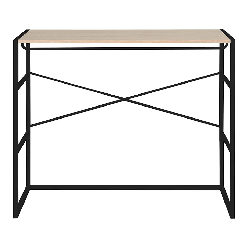 Portant à vêtements sous combles en bois et métal noir 1 étagère et 1 penderie Homesight Kadra l. 100 cm