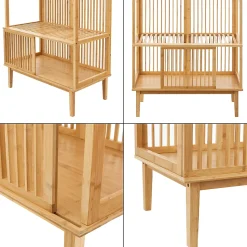 Portant à vêtements Vemb bambou 185 x 80 x 45 cm naturel en.casa
