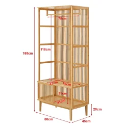 Portant à vêtements Vemb bambou 185 x 80 x 45 cm naturel en.casa
