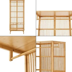Portant à vêtements Vemb bambou 185 x 80 x 45 cm naturel en.casa