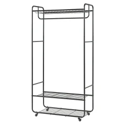 Portant à vêtements Vestvaagoey acier 176 x 90 x 40 cm noir en.casa