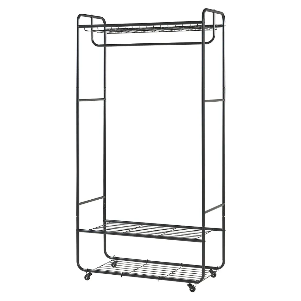Portant à vêtements Vestvaagoey acier 176 x 90 x 40 cm noir en.casa