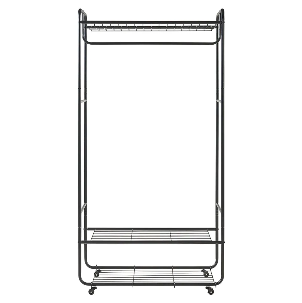 Portant à vêtements Vestvaagoey acier 176 x 90 x 40 cm noir en.casa