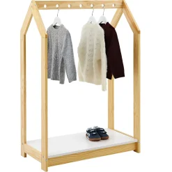 Portant enfant SALLY en pin massif - Coloris naturel et blanc