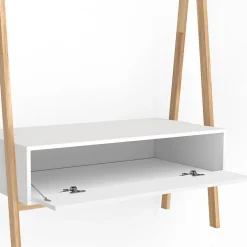 Portant enfant tipi LEON 130 cm avec 1 porte blanc et bois