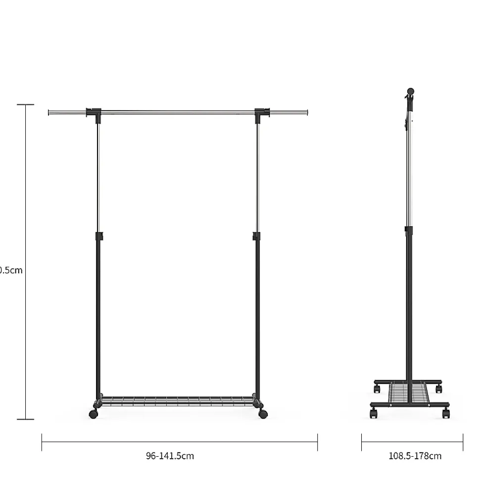Portant simple avec étagère l. 141,5 x H. 167 cm