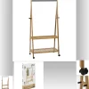 Portant simple en bambou avec 2 étagères L. 80 x H. 163 cm