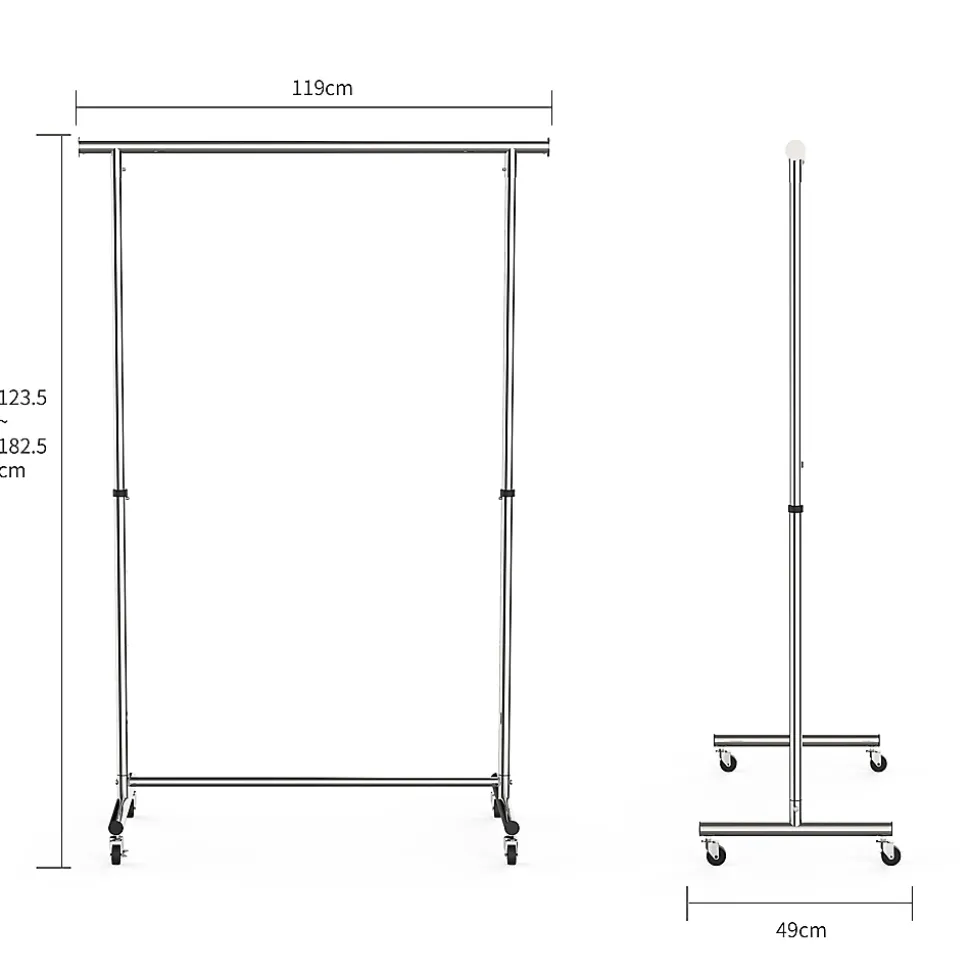 Portant simple haute résistance avec étagère l. 130 x H. 182,5 cm