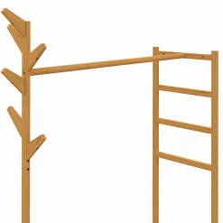 Portant vêtements bambou RITA avec porte-manteaux et étagères
