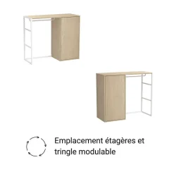 Portant vêtements KADRA sous combles penderie et caisson 100x85cm