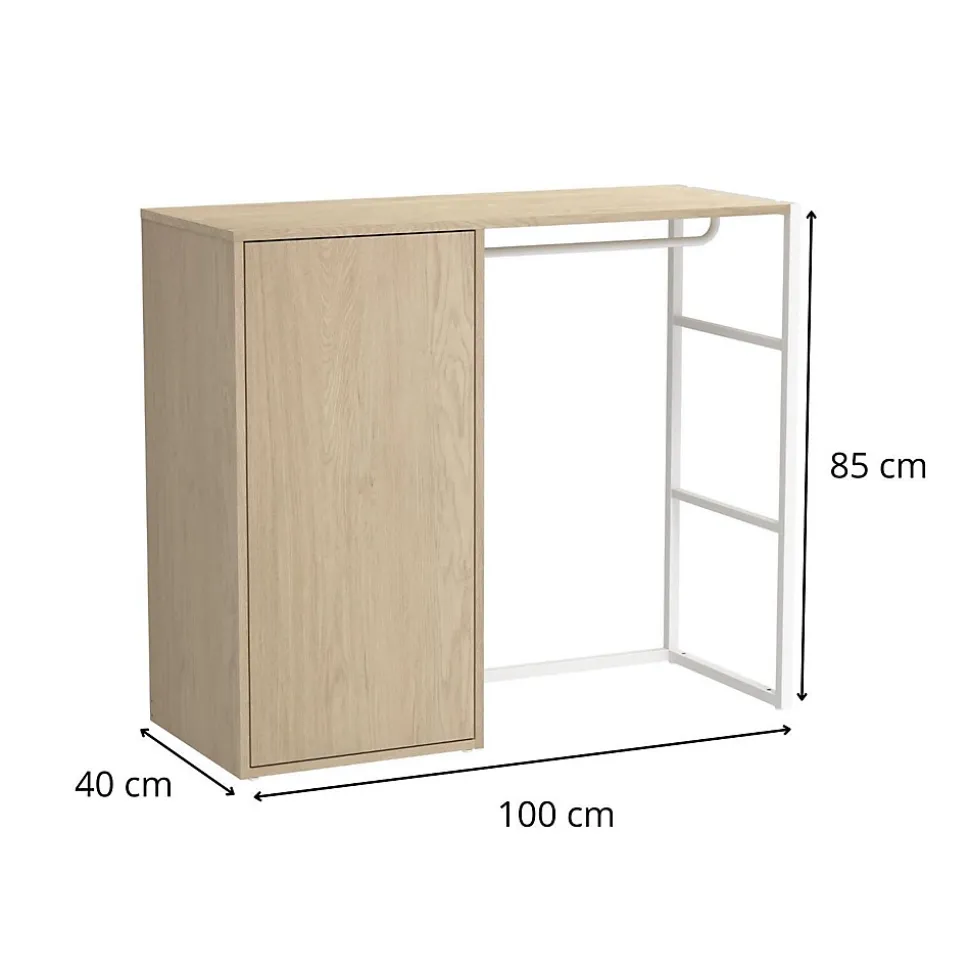 Portant vêtements KADRA sous combles penderie et caisson 100x85cm